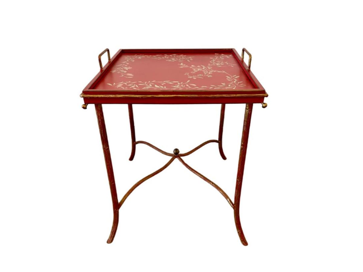 Red Chinoiserie Tray Top Table