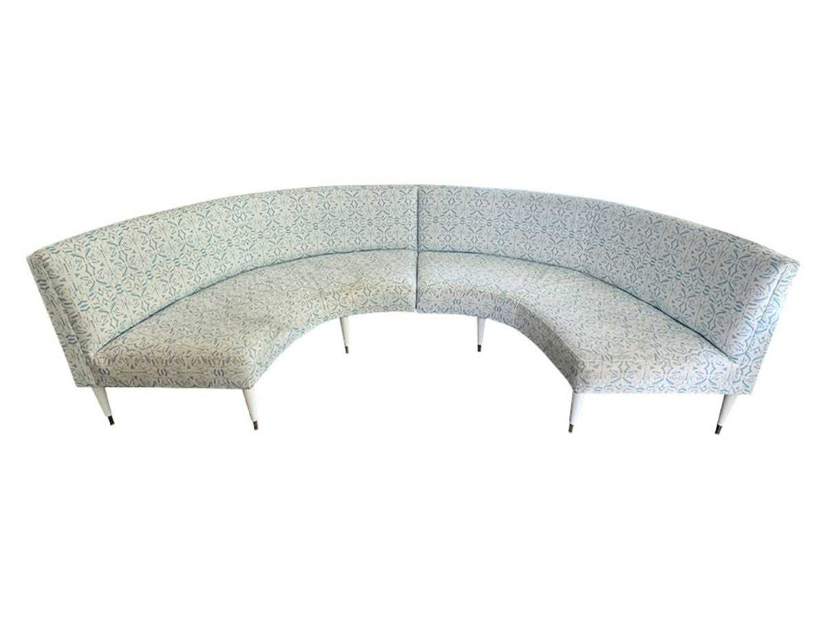 Custom Blue and White 2-Piece Banquette