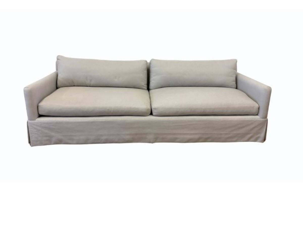 Custom Grey Skirted Sofa, 2 of 2