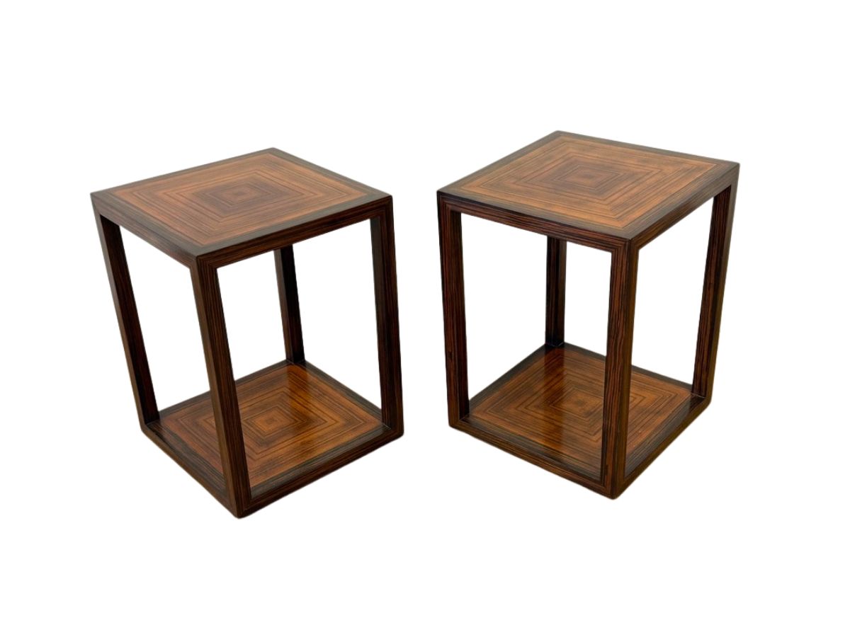 Theodore Alexander Vanucci Cubed Accent Tables, Pair