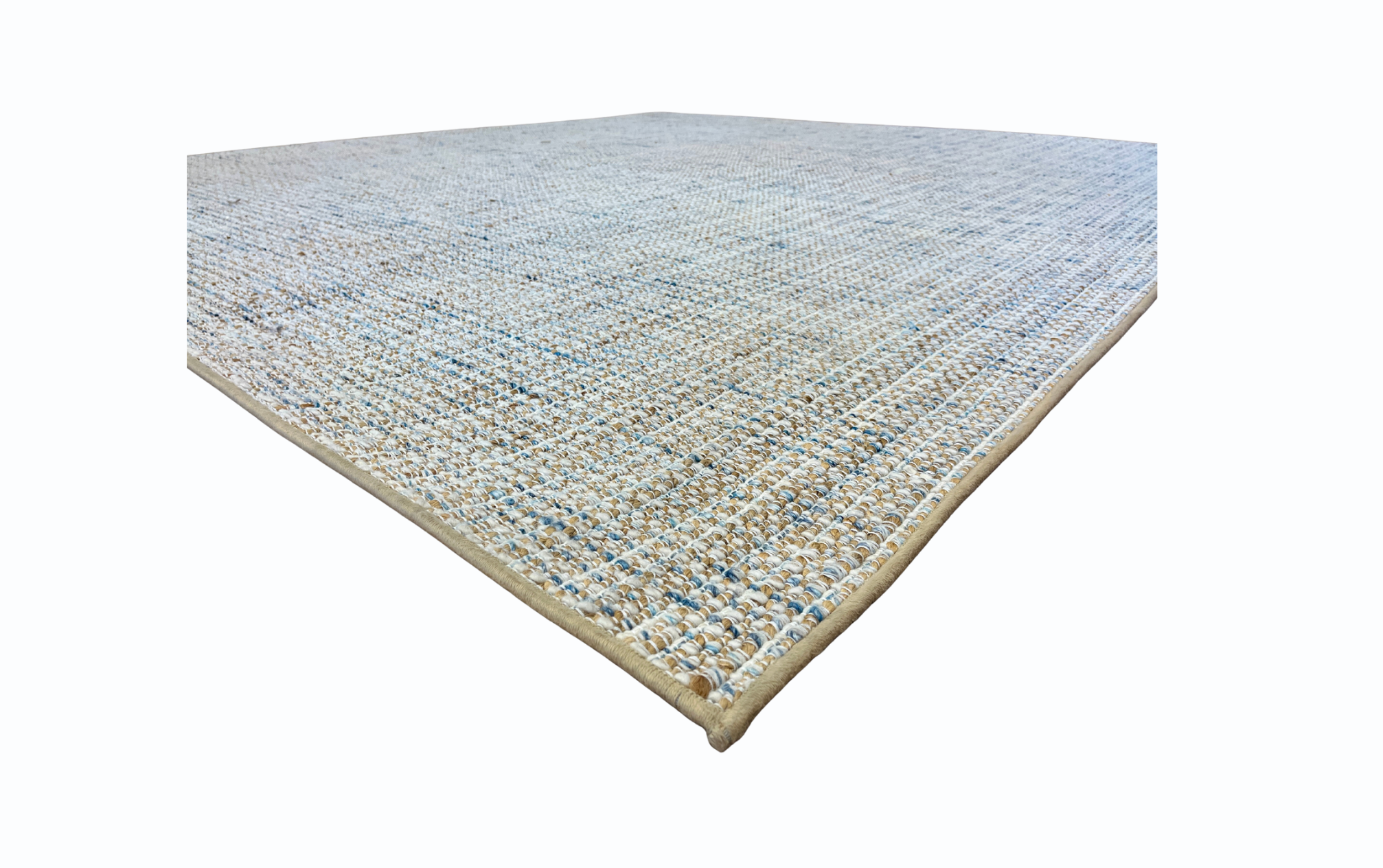 8 x 9 Tan, Blue & White Area Rug