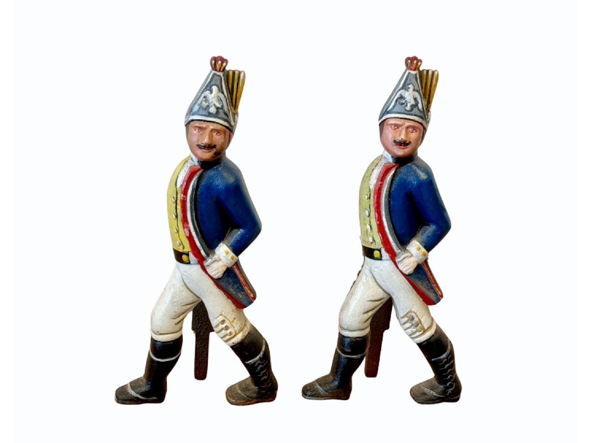 Cast Iron Hessian Soldiers Andirons