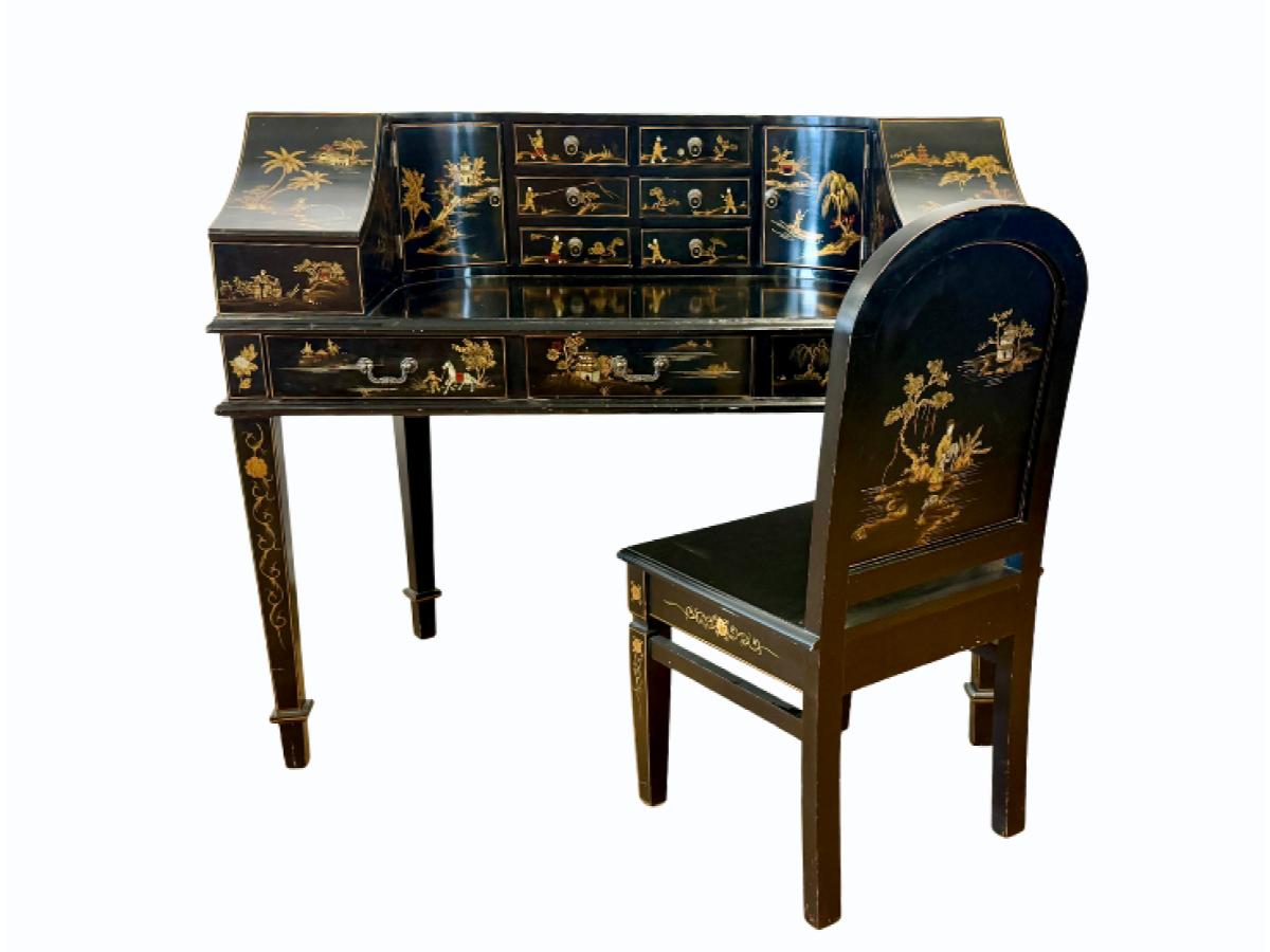 Fabulous Chinoiserie Carlton Desk & Chair