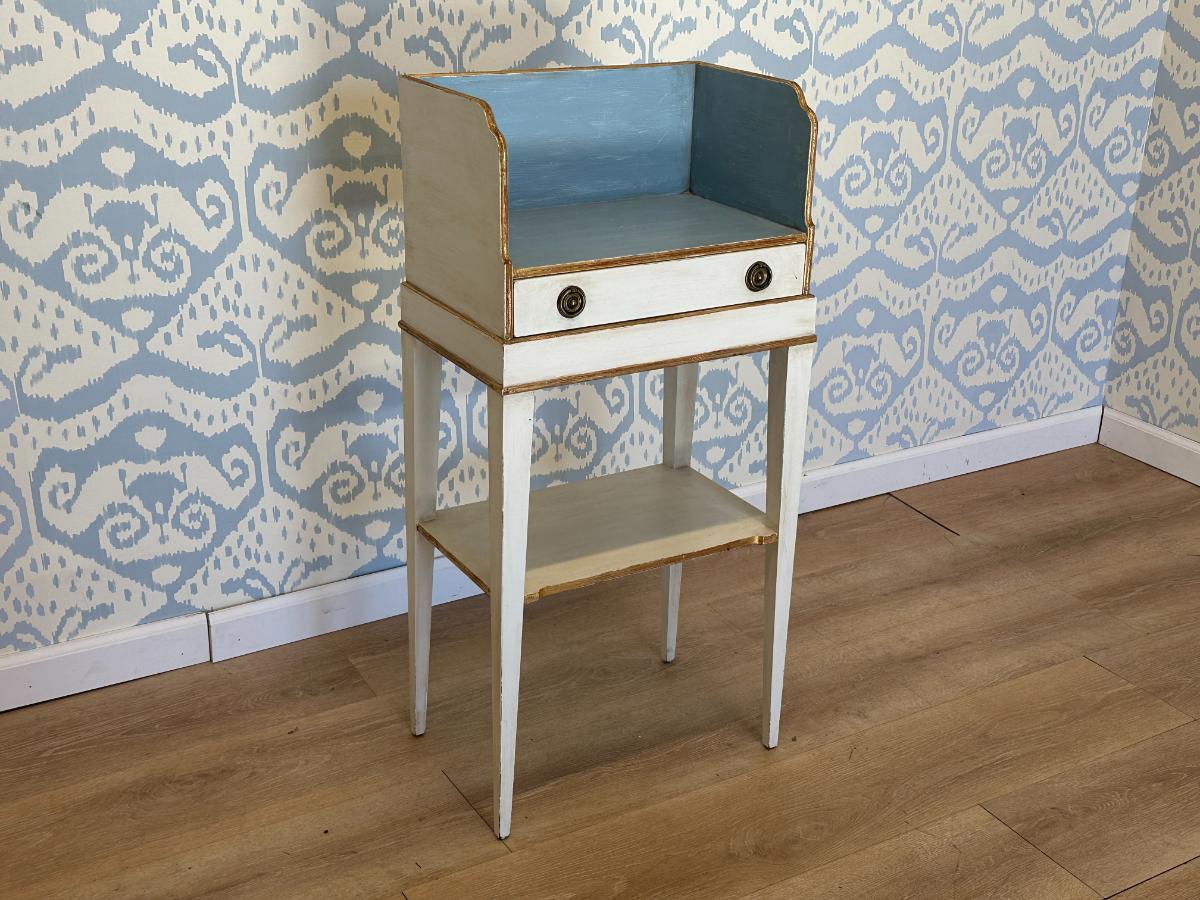 Light Blue Painted Swedish Telephone Table