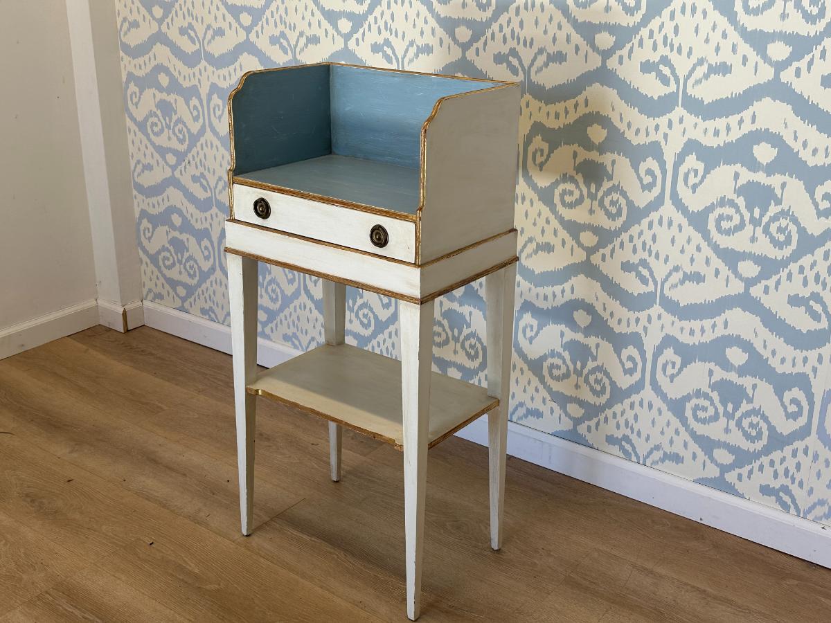 Light Blue Painted Swedish Telephone Table