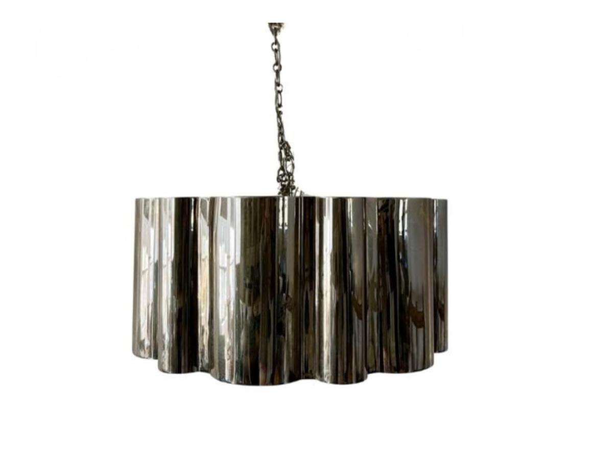 Alexa Hampton Markos Polished Nickel Hanging Ceiling Light, Large