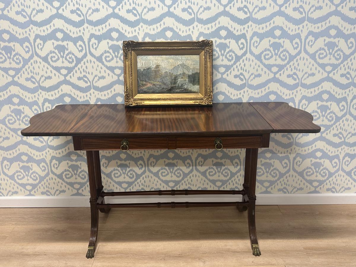 Antique River Landscape Painting with Fishermen by J. Barclay, Signed Lower Left