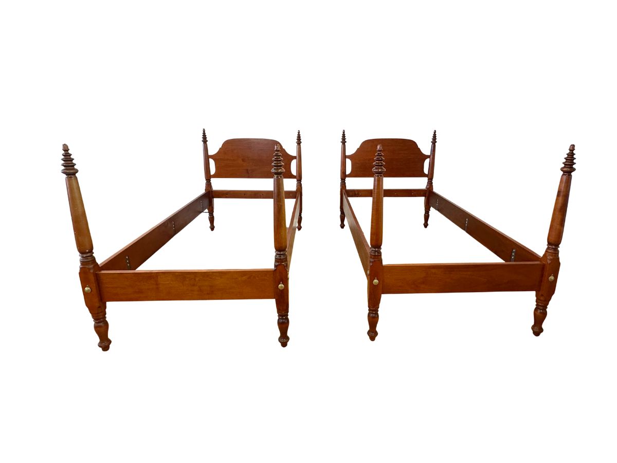 Leonard's of New England Pine Tree Top Twin Beds, Pair