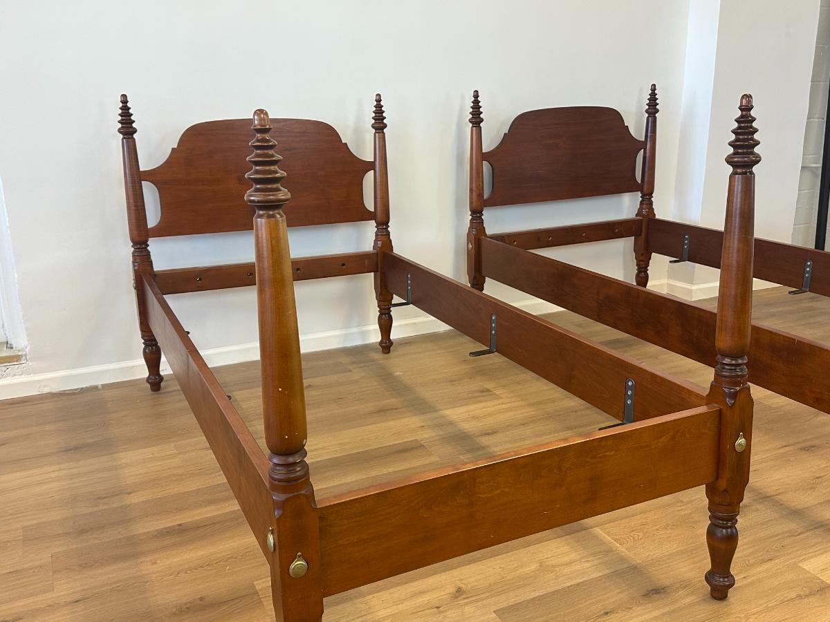 Leonard's of New England Pine Tree Top Twin Beds, Pair