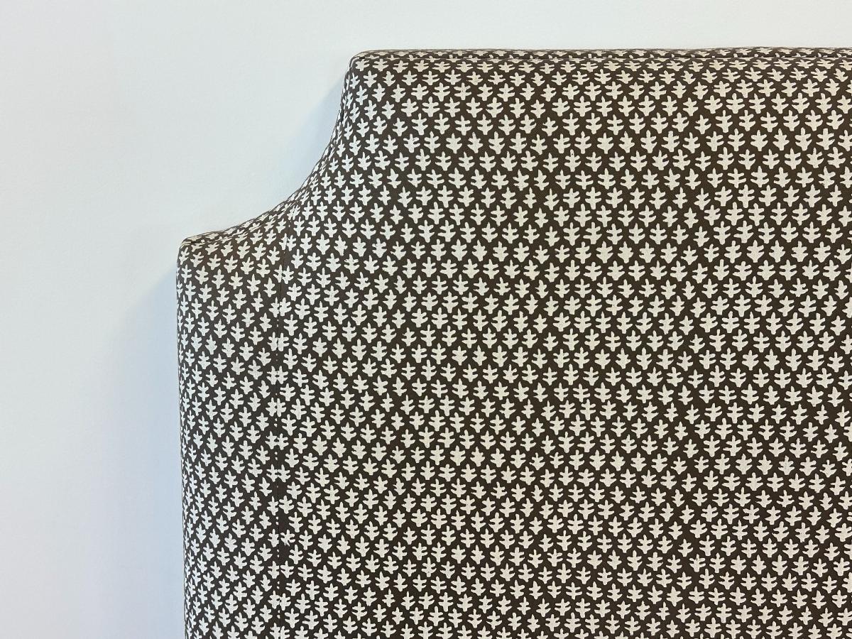 Sister Parish Burma Upholstered Queen Headboard & Coordinating Bedskirt