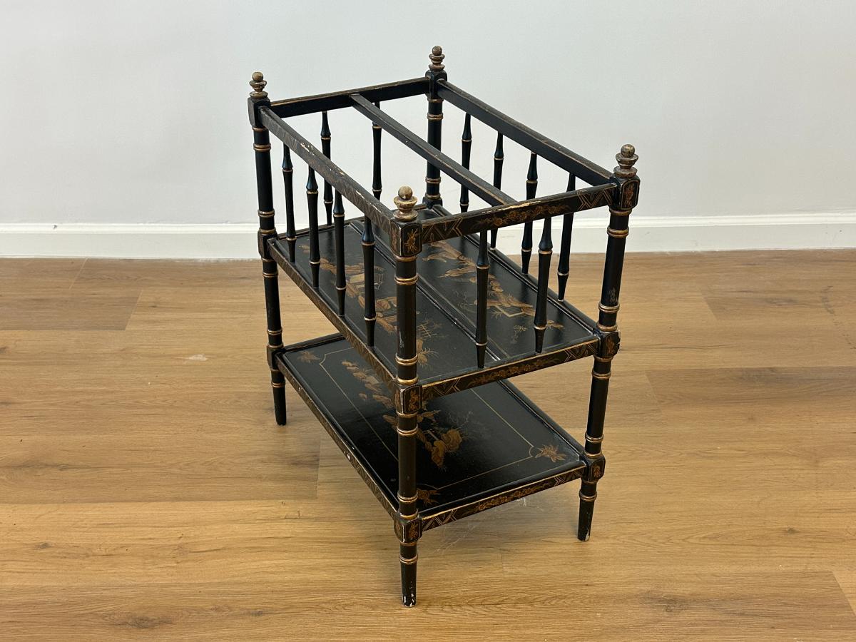 Black & Gold Chinoiserie Magazine Stand