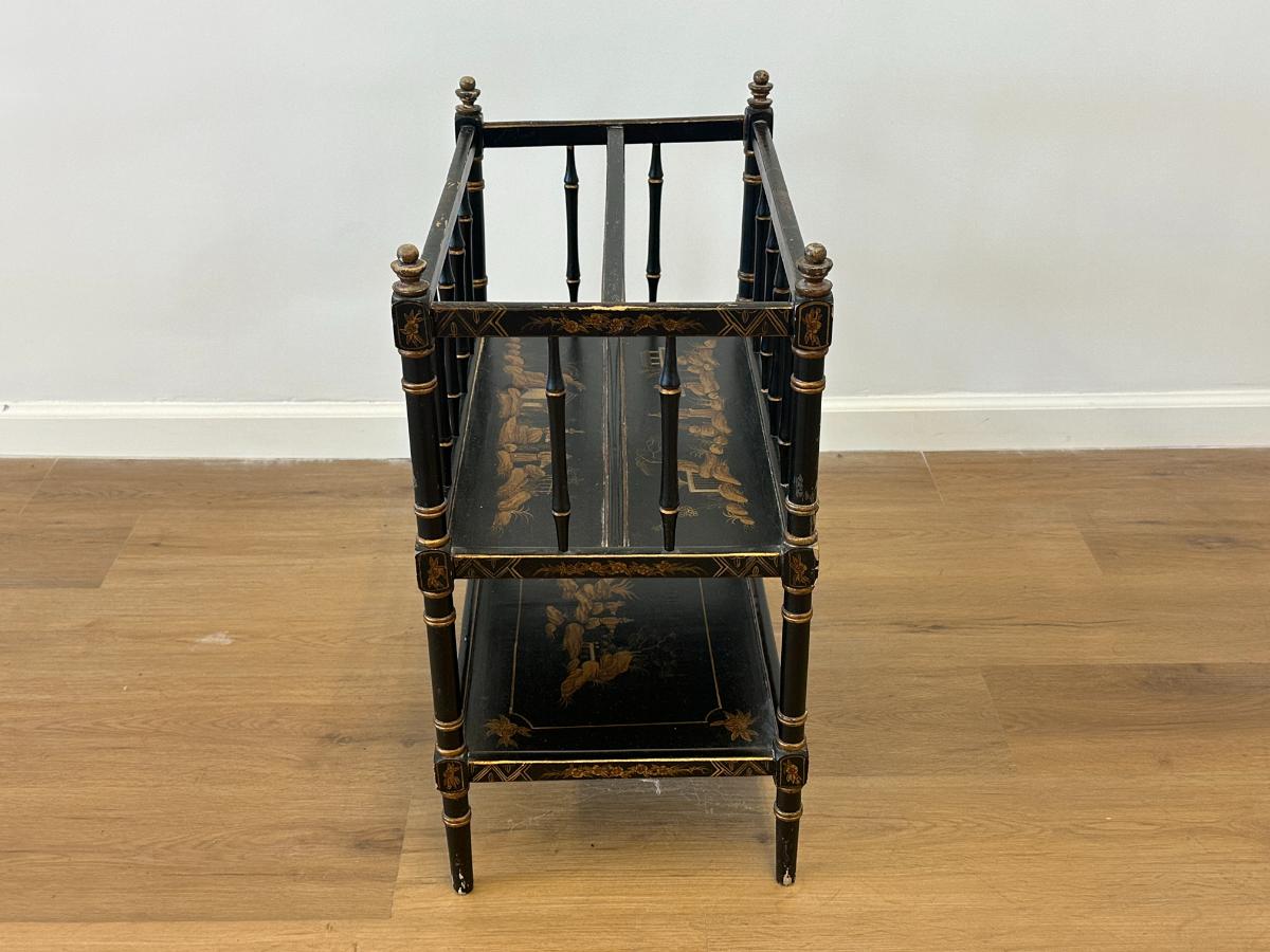 Black & Gold Chinoiserie Magazine Stand