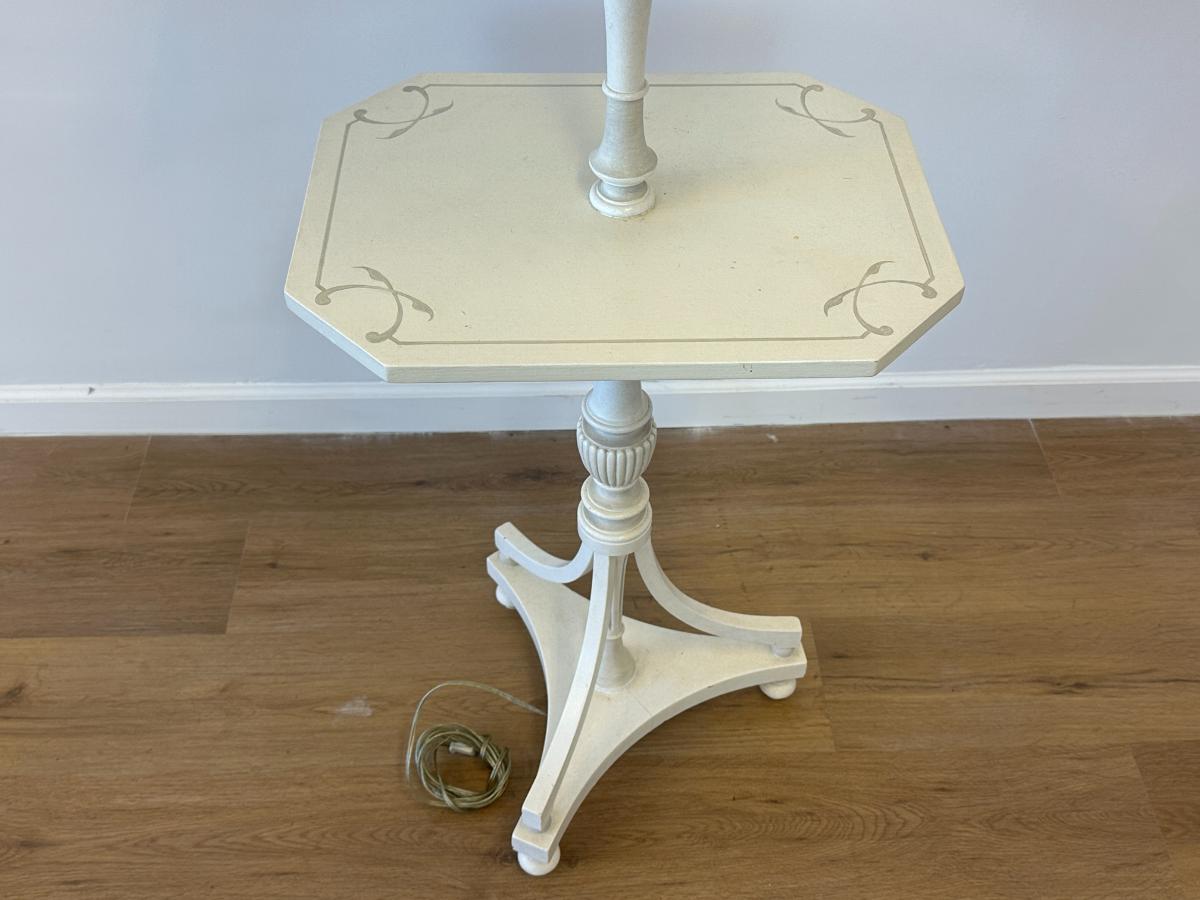 Hand Painted Floor Lamp with Table