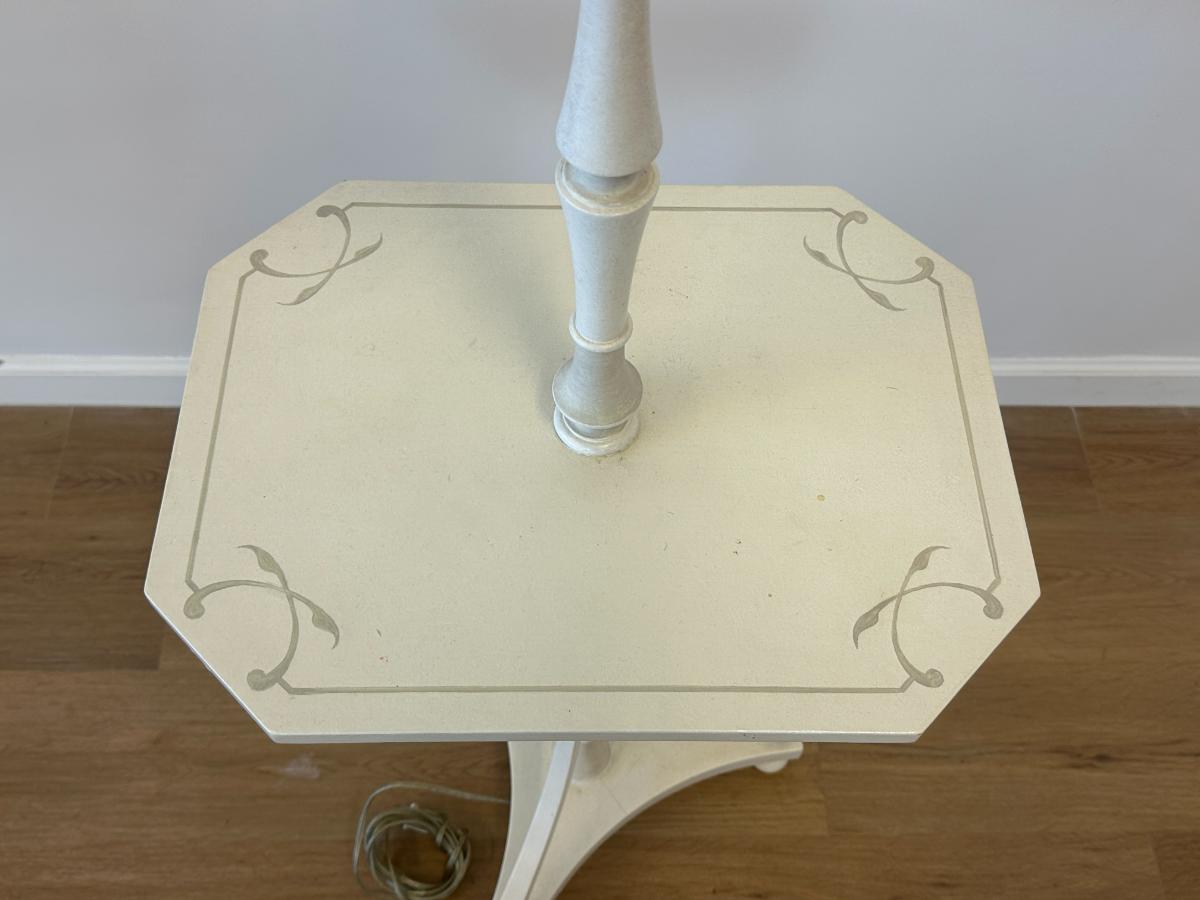Hand Painted Floor Lamp with Table