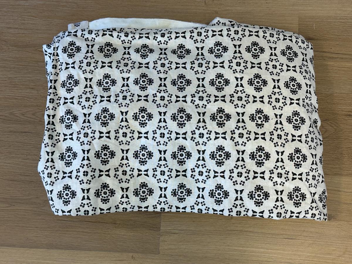 Dark Brown Upholstered Queen Headboard & Coordinating Bedskirt