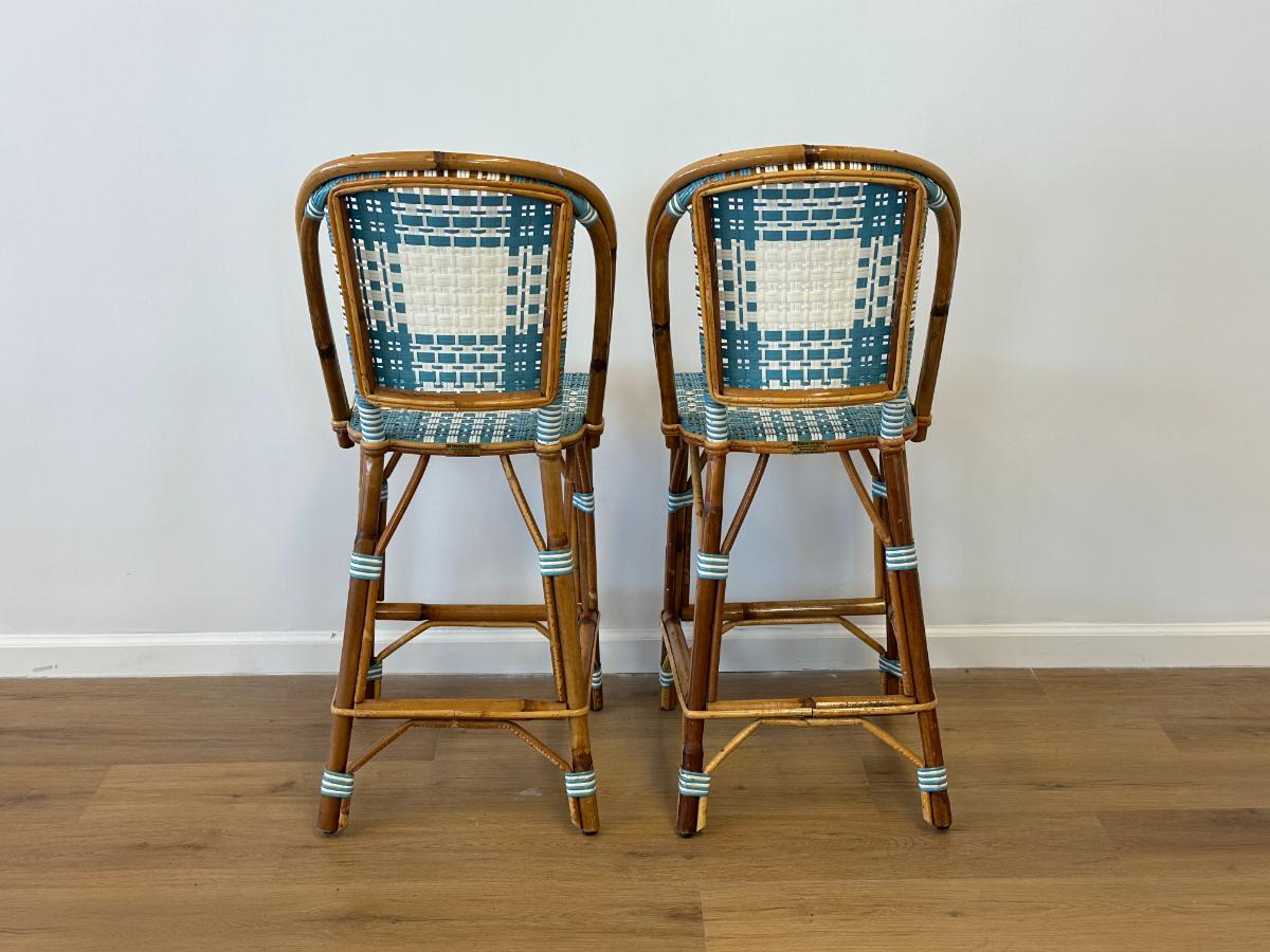 Vintage Maison Louis Drucker Marly Bar Stools, Pair