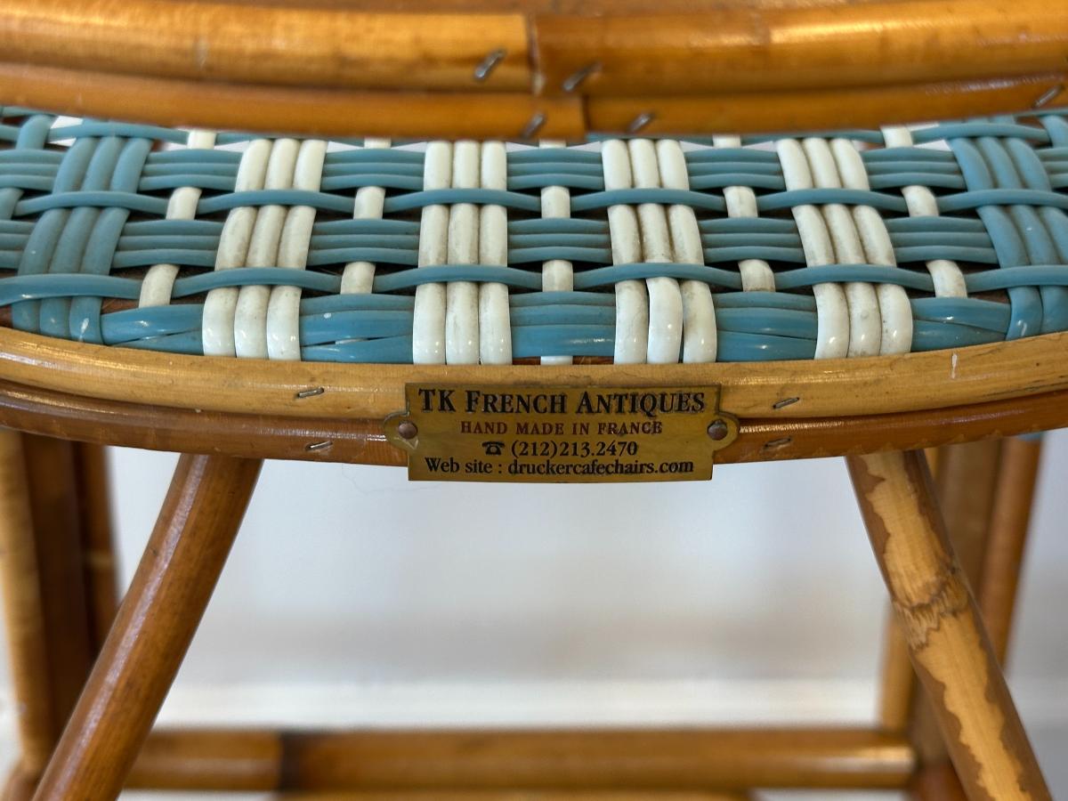 Vintage Maison Louis Drucker Marly Bar Stools, Pair