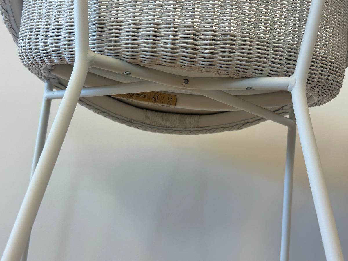 Vincent Sheppard Woven White Barstools, Pair