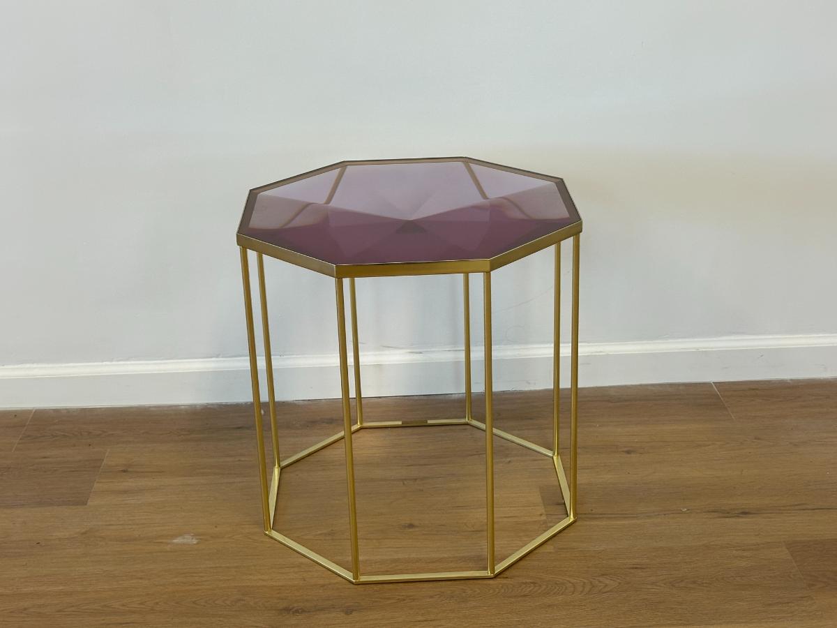 McCollin Bryan Tallis Table in Rose Quartz/Brass