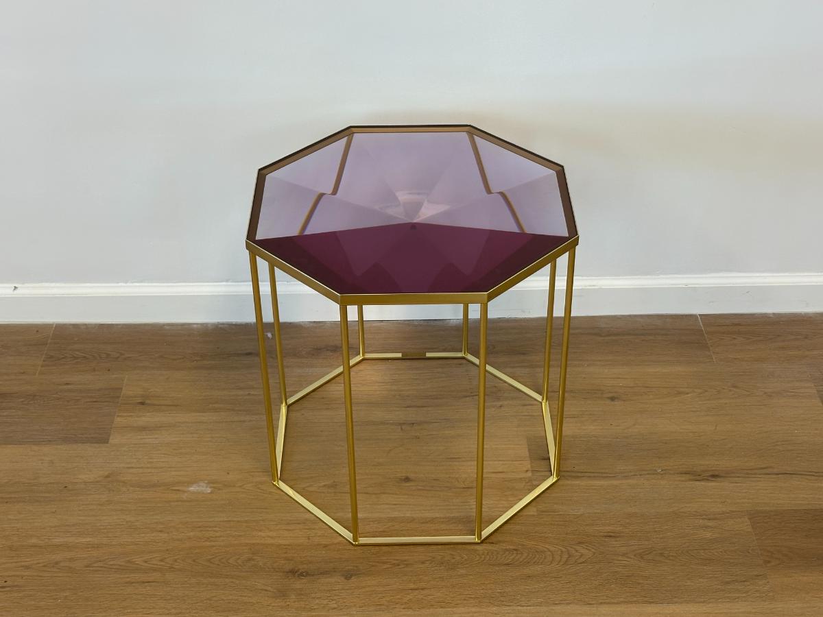 McCollin Bryan Tallis Table in Rose Quartz/Brass