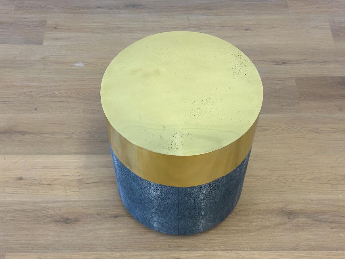 Moniker Home Lavin "Shagreen" Stool, Grey