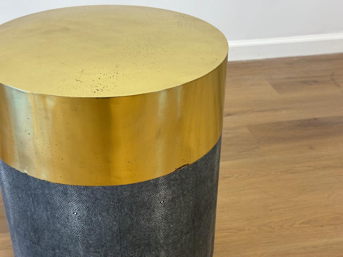 Moniker Home Lavin "Shagreen" Stool, Grey