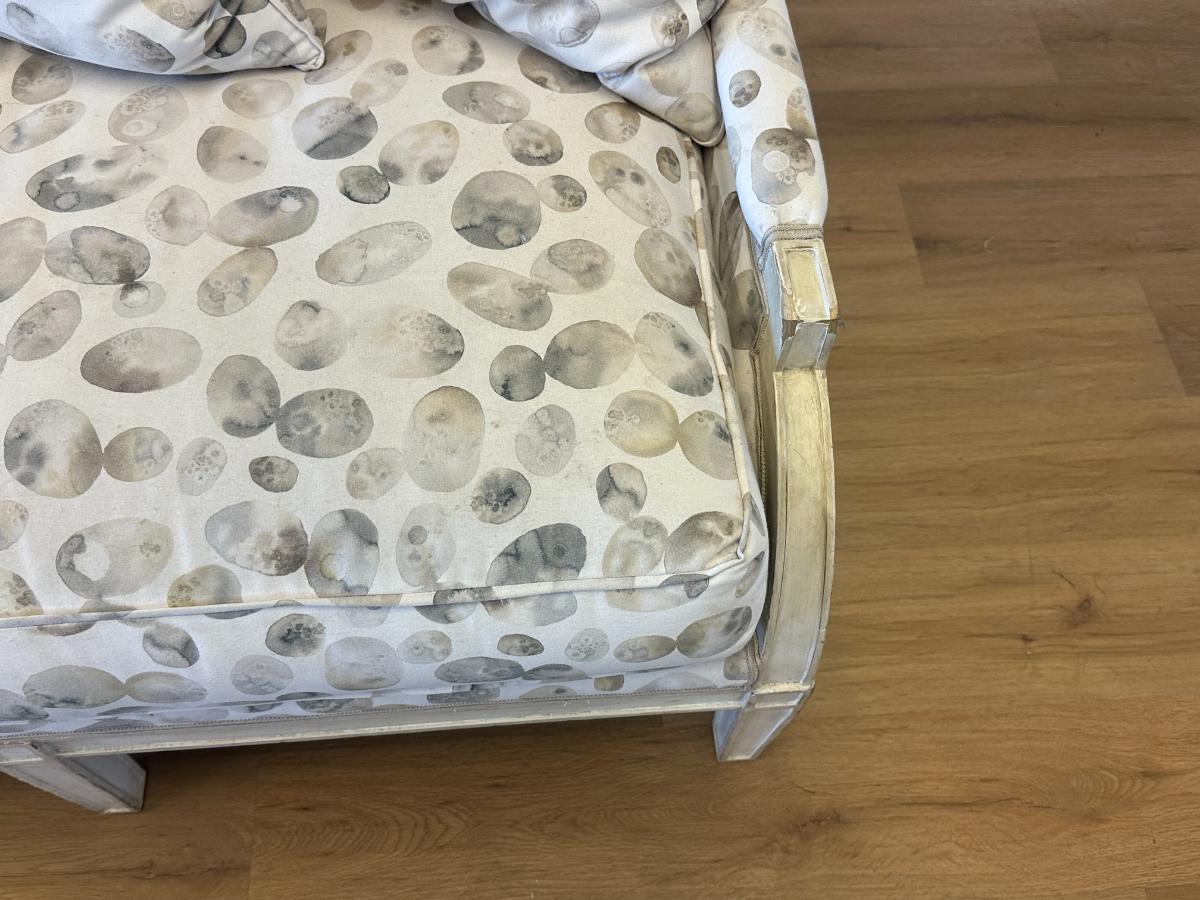 Custom Upholstered Cane Back Sofa, 2 of 2