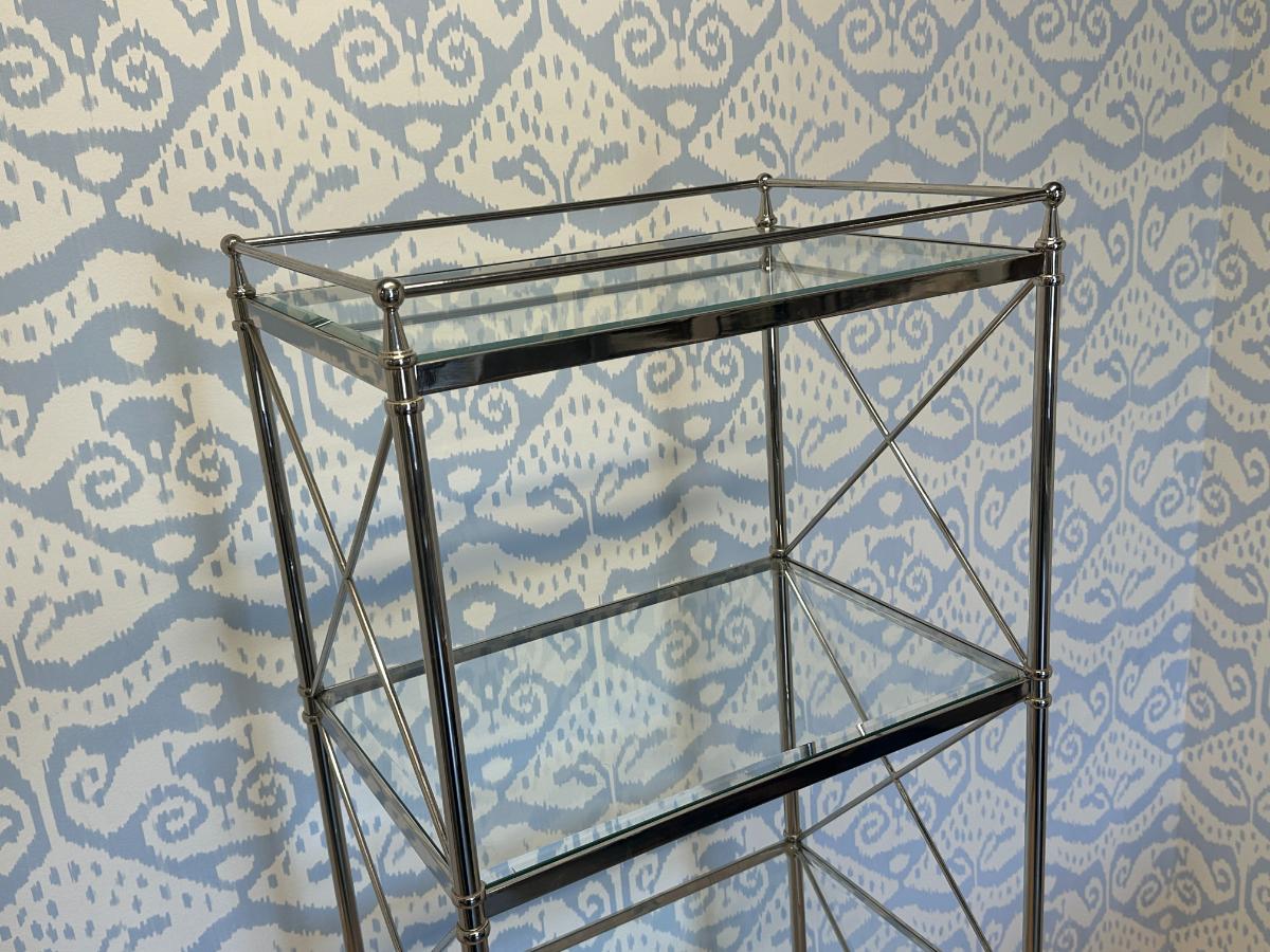 Polished Nickel 5 Shelf Etagere Bookcase