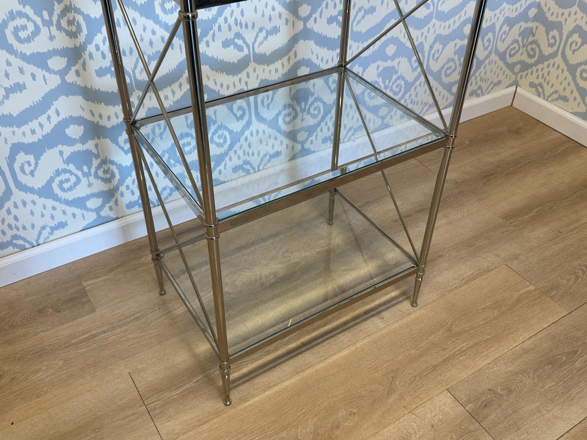 Polished Nickel 5 Shelf Etagere Bookcase
