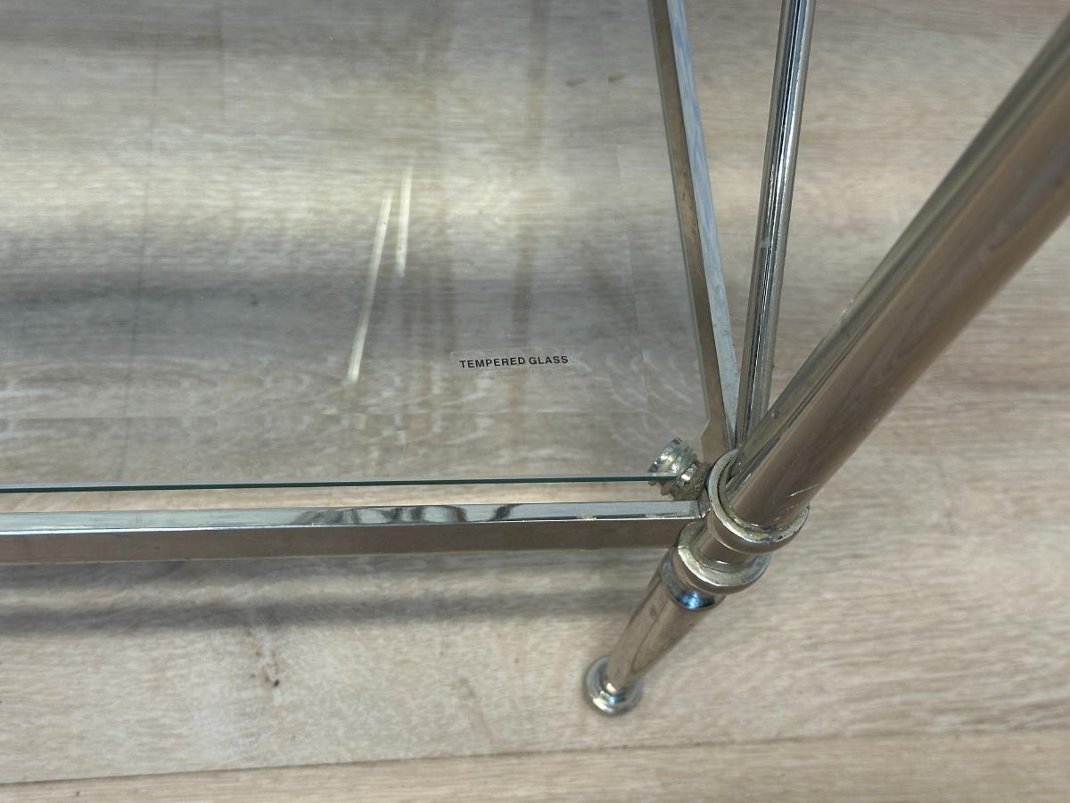Polished Nickel 5 Shelf Etagere Bookcase