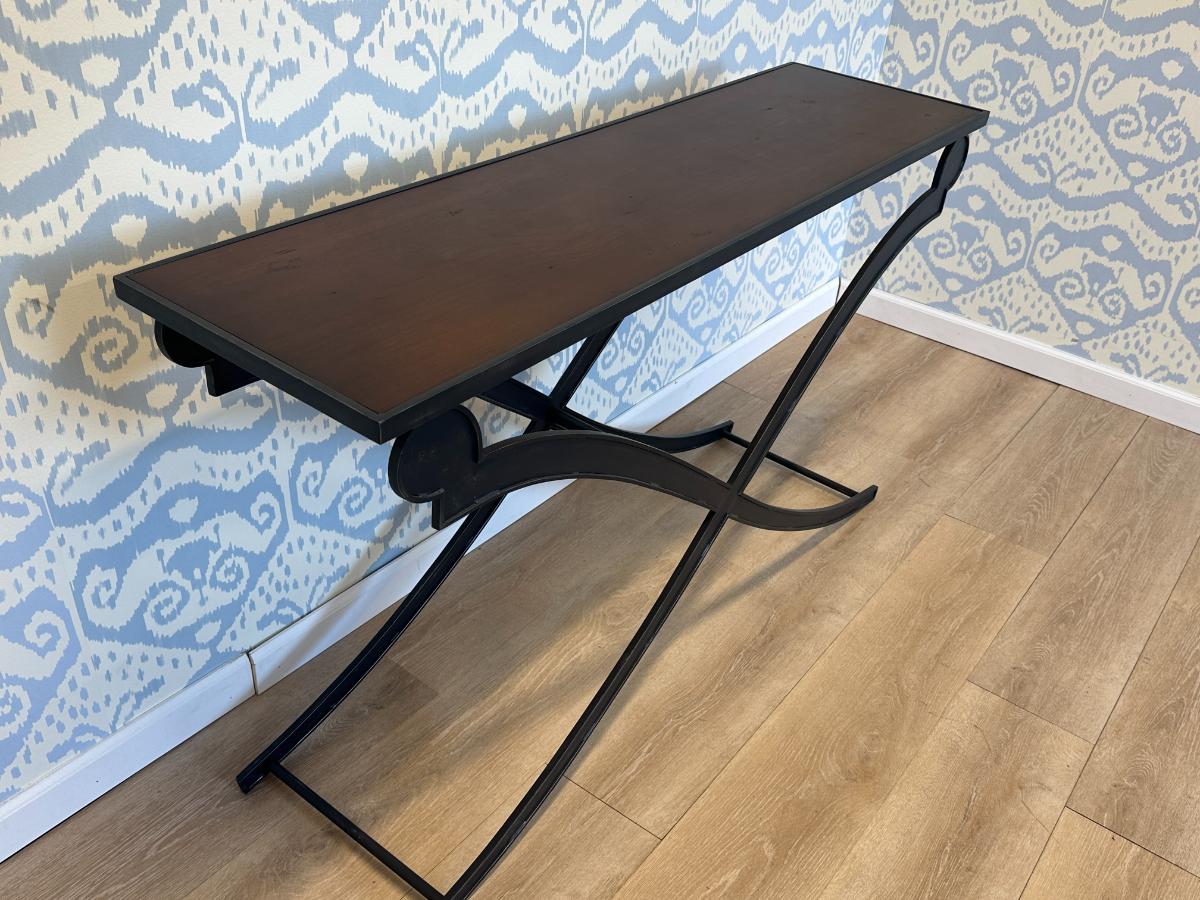 Metal and Wood Console Table