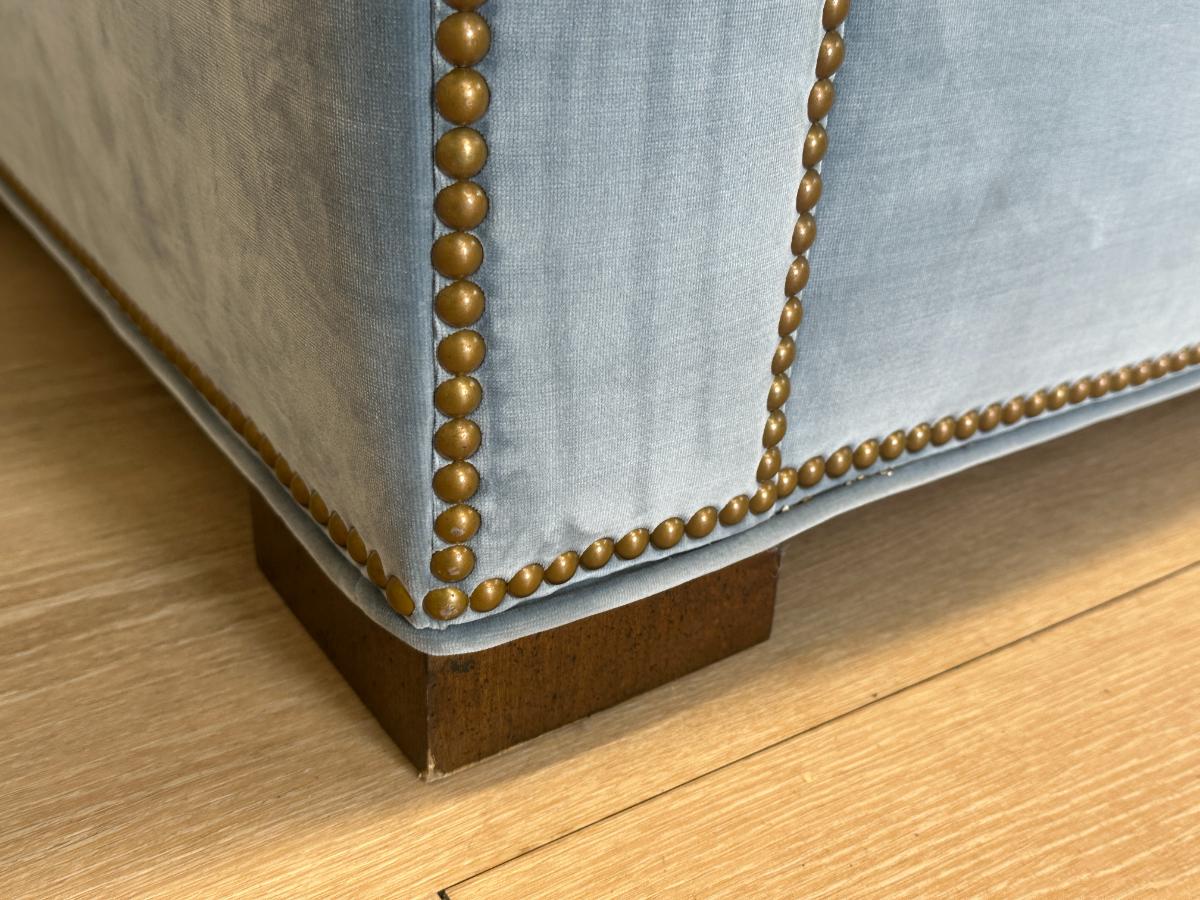 Wesley Hall McGee Sofa in Kravet Chessford Velvet, Wedgwood (1 of 2)