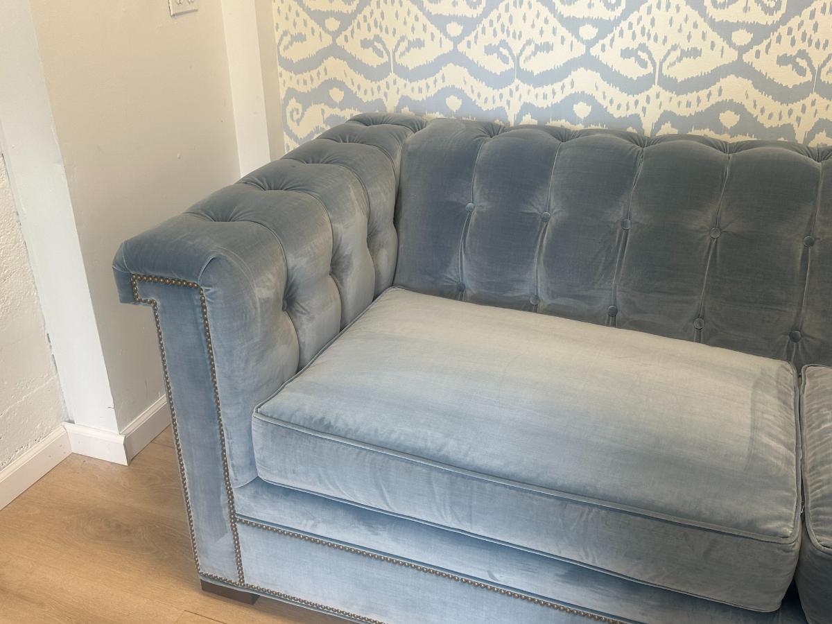 Wesley Hall McGee Sofa in Kravet Chessford Velvet, Wedgwood (2 of 2)