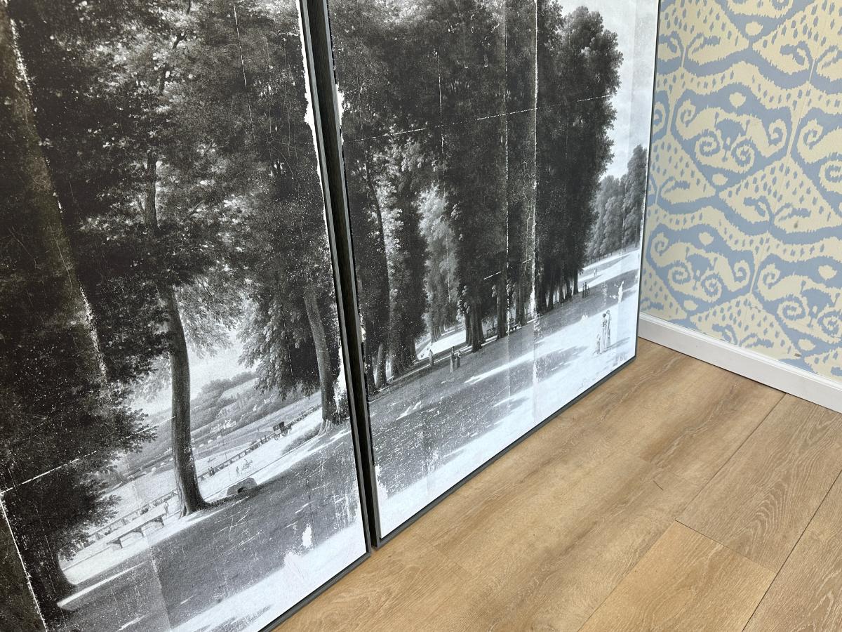 Grisaille Landscape Diptych from Celadon Art