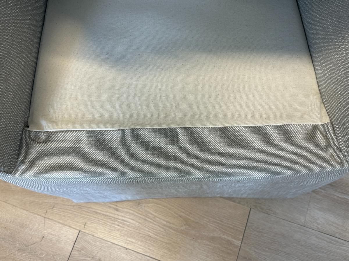 Restoration Hardware Slipcover Armchairs on Casters, Pair