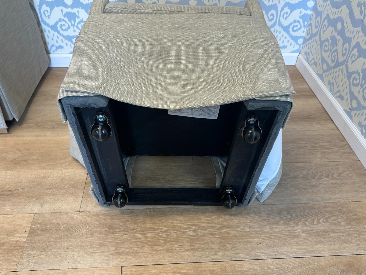 Restoration Hardware Slipcover Armchairs on Casters, Pair