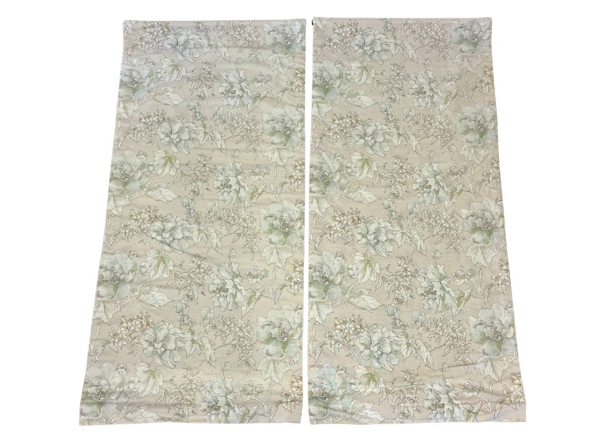 Linen Botanical Roman Shades, Pair