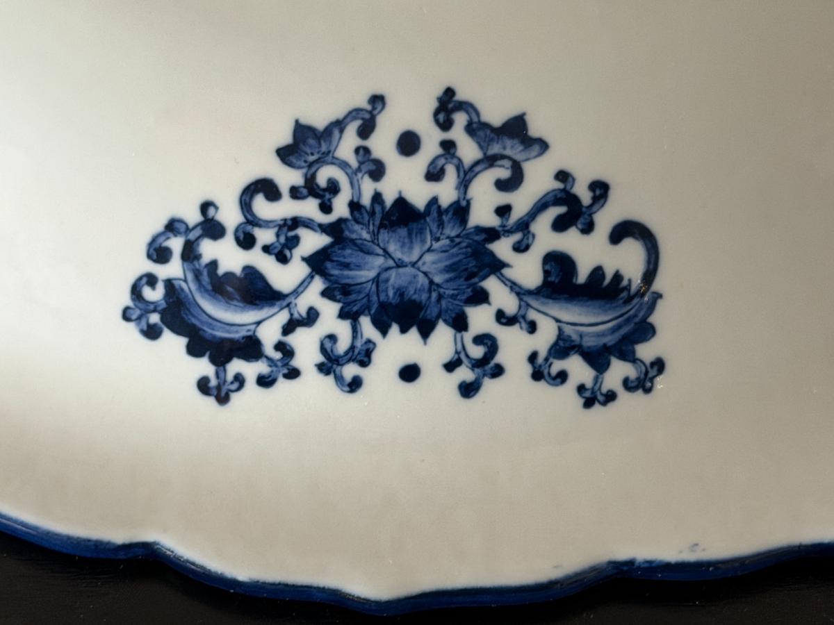 Blue & White Porcelain Scalloped Platter