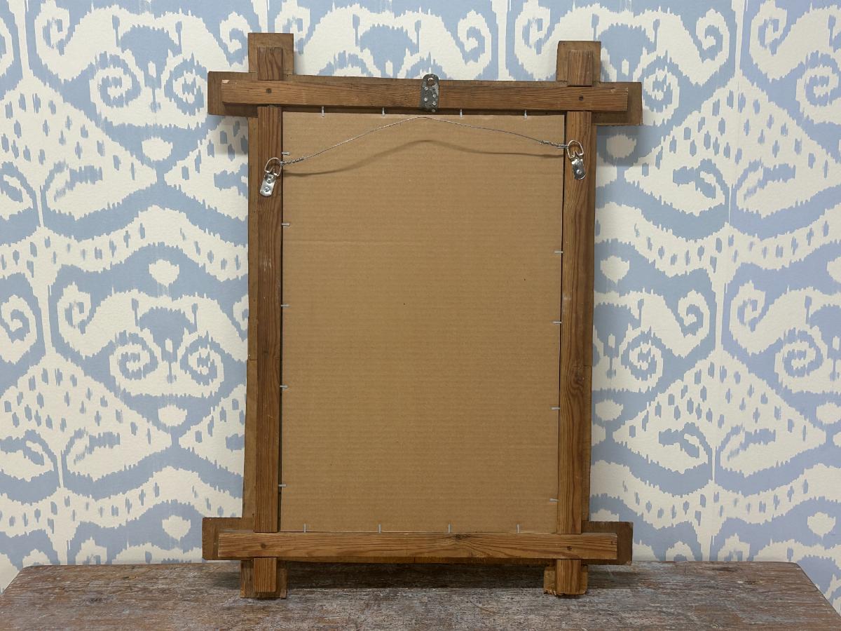 Light Brown Tramp Art Mirror