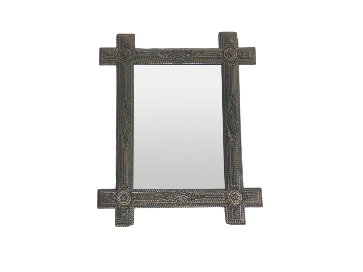 Brown Tramp Art Mirror
