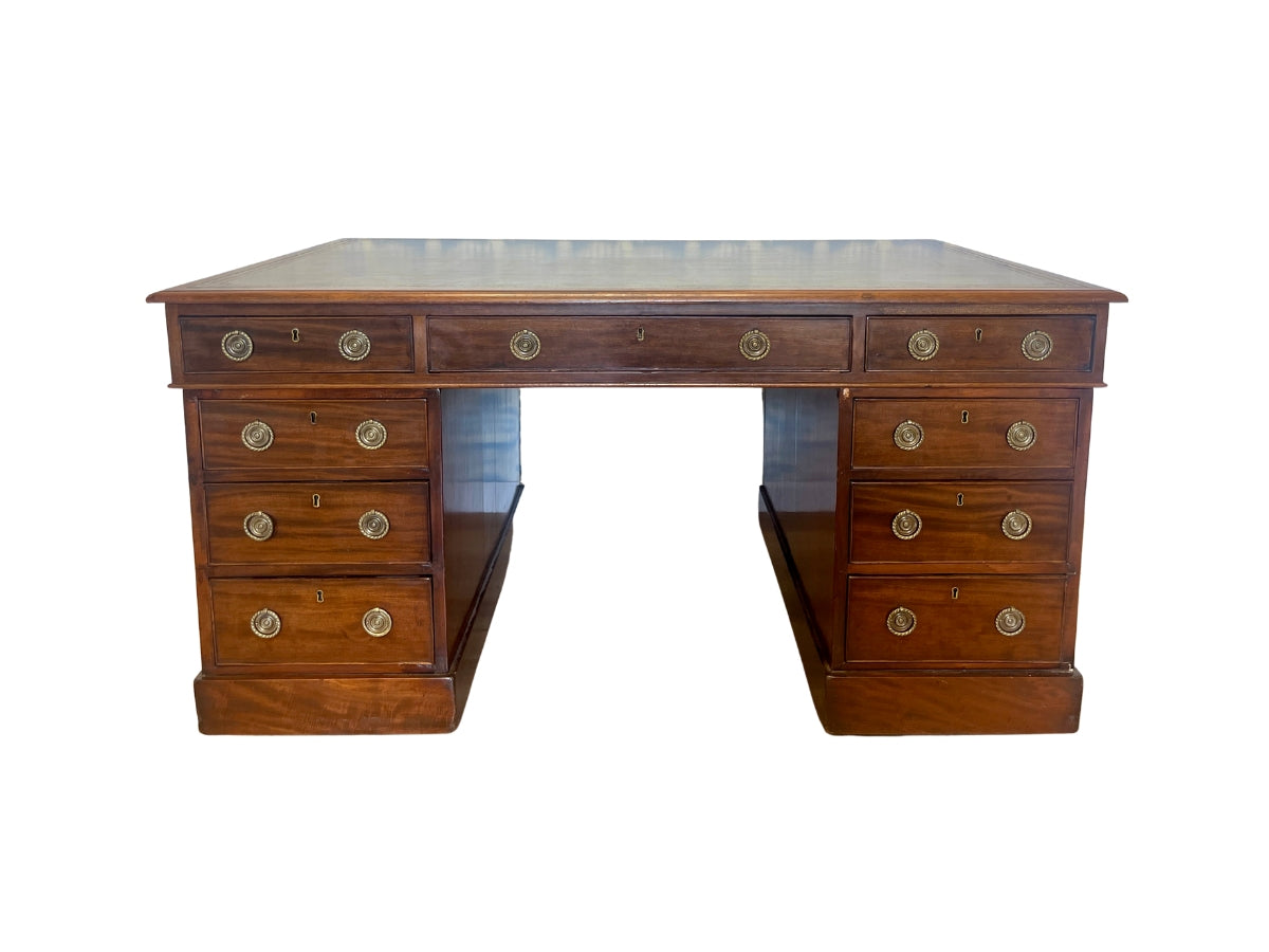 19th Century English Mahogany Partner's Desk