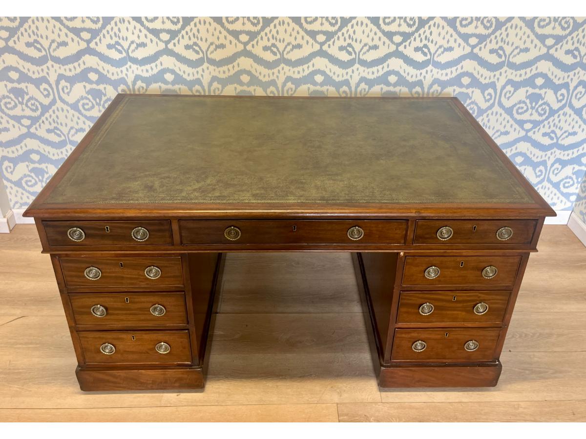 19th Century English Mahogany Partner's Desk