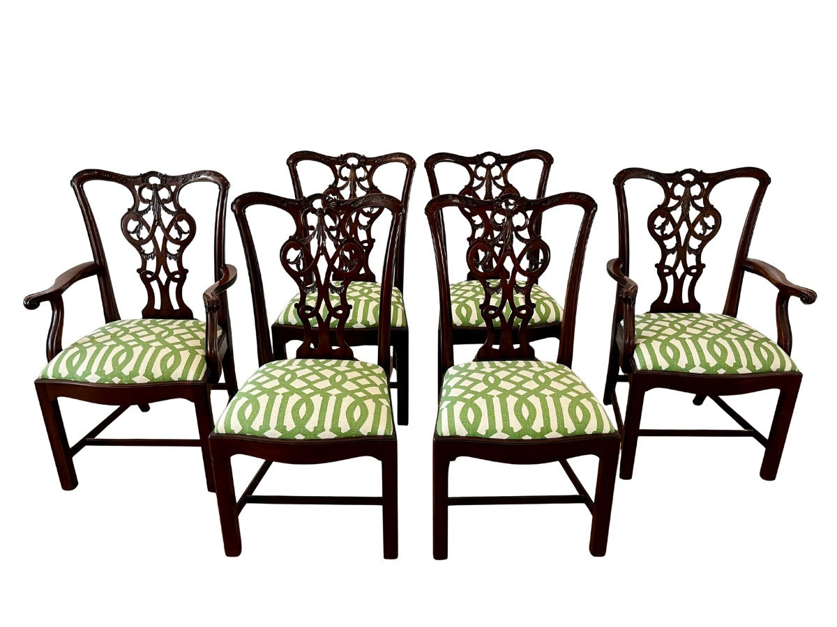 Chippendale Style Mahogany Dining Chairs, Set of 6