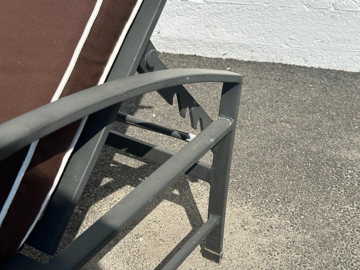 Restoration Hardware Carmel Outdoor Chaise Lounges and Side Table, Pair