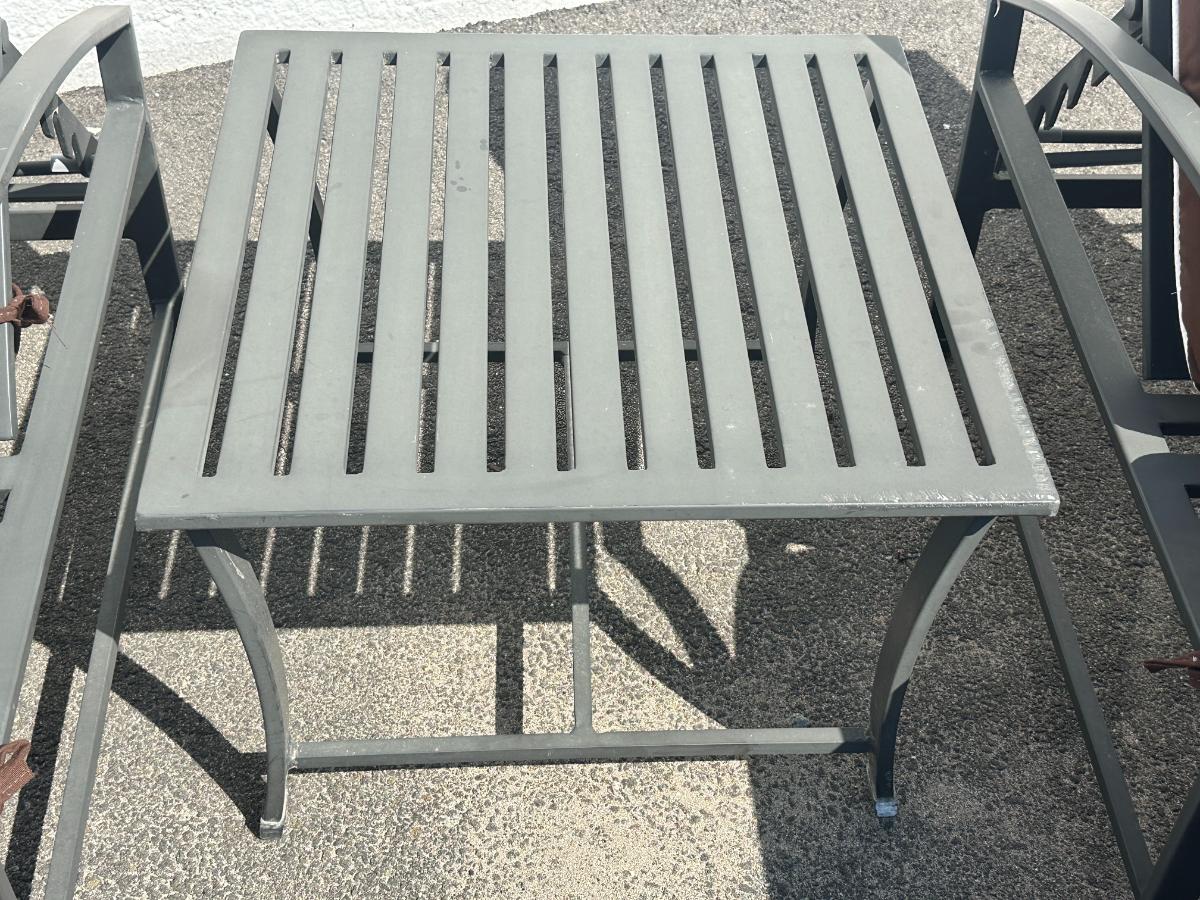 Restoration Hardware Carmel Outdoor Chaise Lounges and Side Table, Pair