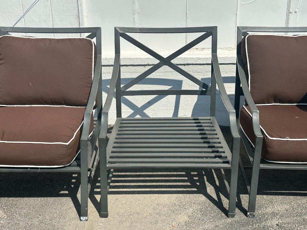 Restoration Hardware Carmel Outdoor Chairs with Cocktail Table, Set of 5 Pieces