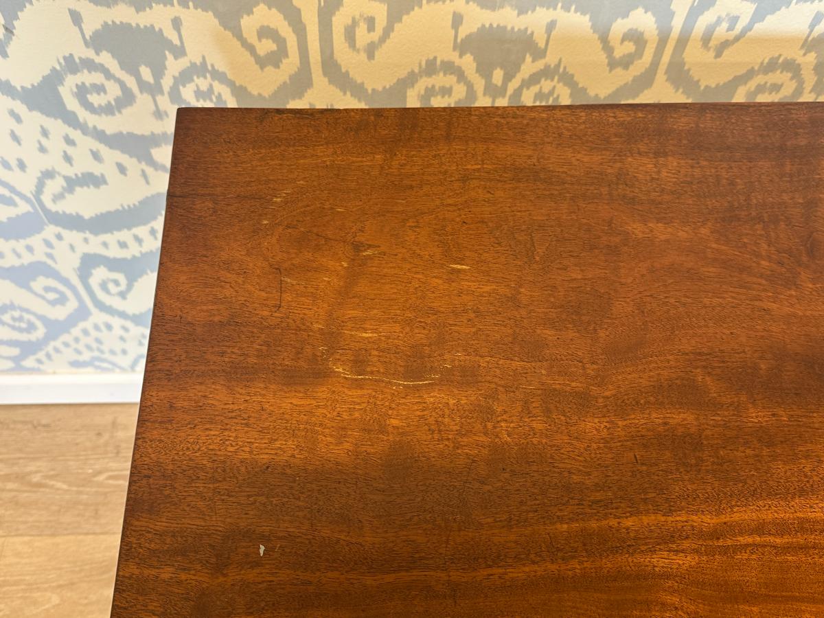 Antique Kneehole Desk with Pretty Inlay