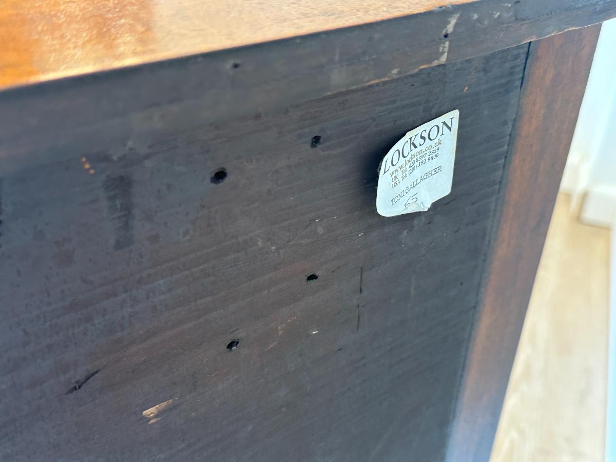 Antique Kneehole Desk with Pretty Inlay