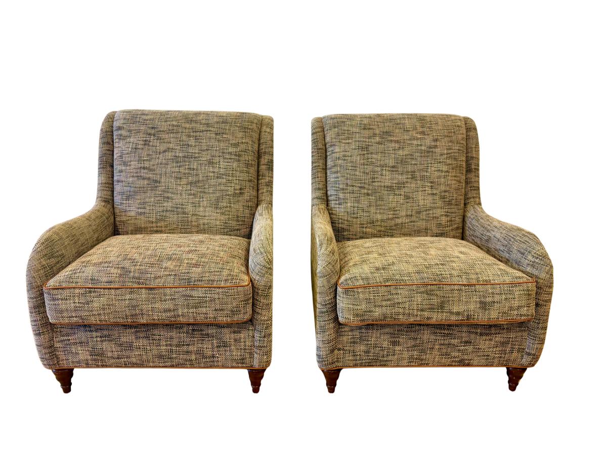 Charles Stewart “Norden” Chairs Upholstered in Zoffany Harlequin Fabric, Pair