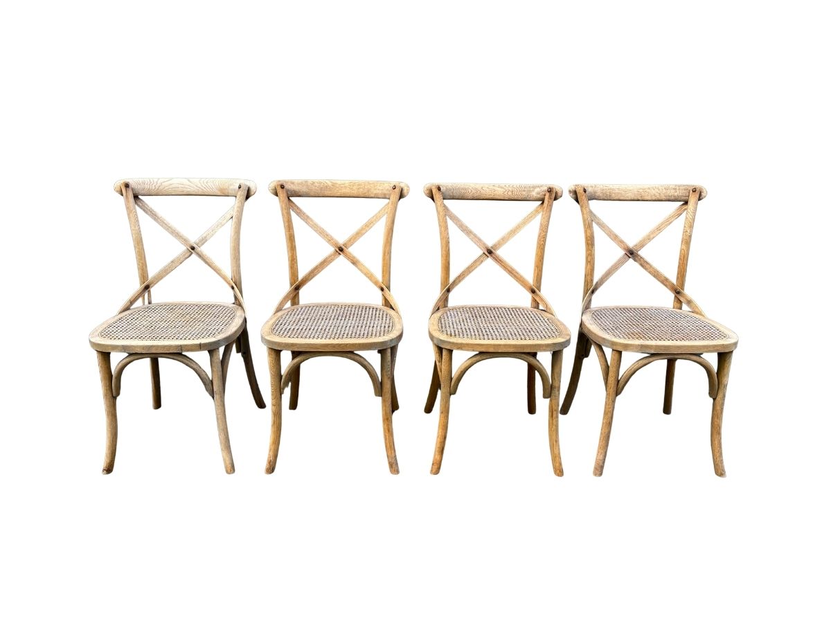 RH Madeleine Rattan Dining Side Chairs, Set of 4